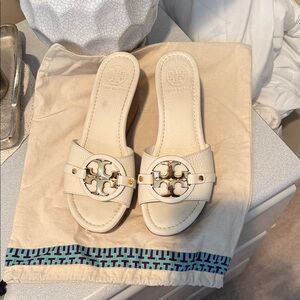 Tory Burch Women's Beige Slide Sandals